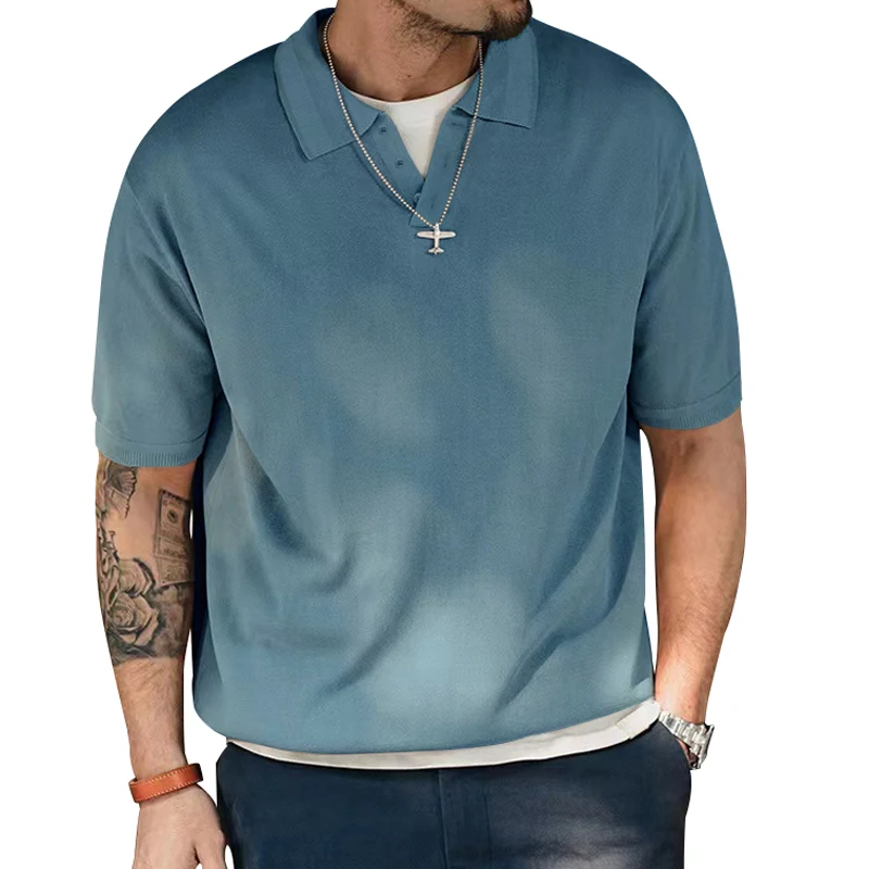 

Men's summer high-quality cotton skin-friendly trend brand lapel T-shirt high-quality casual lapel POLO shirt short-sleeved