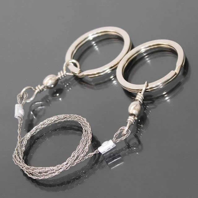 

Portable Stainless Steel Wire Saw with Finger Handle Outdoor Camping Hiking Pocket Manual Cutting Chain Saws Survive Tool