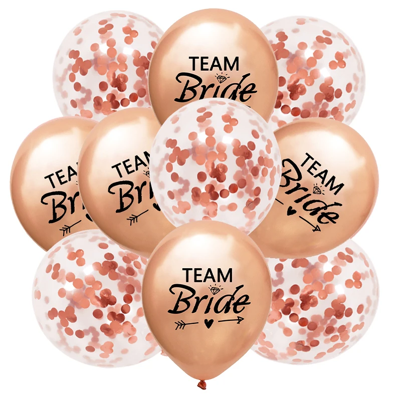 

10pcs 12inch Team Bride Latex Balloons for Wedding Bridal Shower Hen Bachelorette Party Decorations Bride To Be Gift Supplies