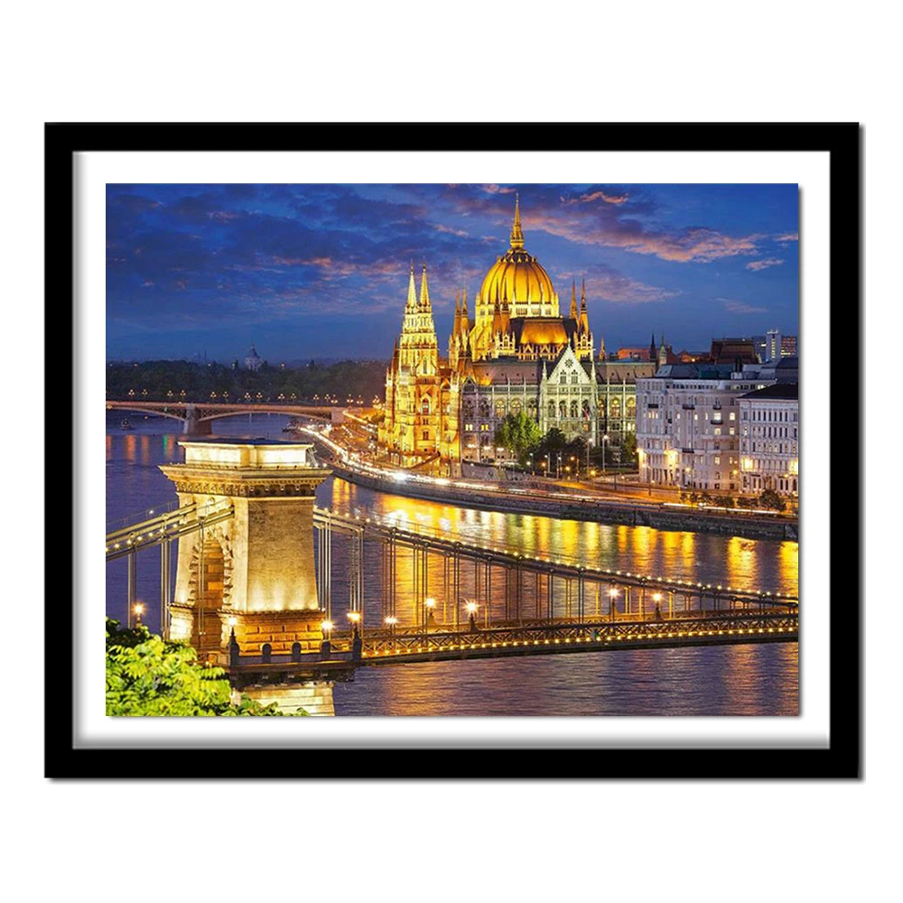 Полная круглая алмазная живопись 5d diy, рисование, вышивка крестиком, городская ночь, бриллиантовая вышивка, декоративный подарок