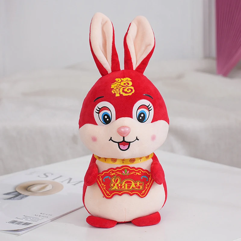 

1Pc 2023 Rabbit Year Mascot Plush Toy Natal Year Auspicious Doll Rabbit Dolls Toy Cartoon Zodiac Rabbit Plush Toys Children Gift