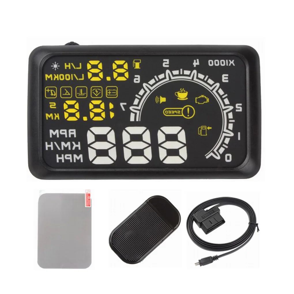 

Car Digital Speedometer Head-up Display HUD ObdII Windshield Projector Failure Fuel Consumption Speeding Alarm Systems