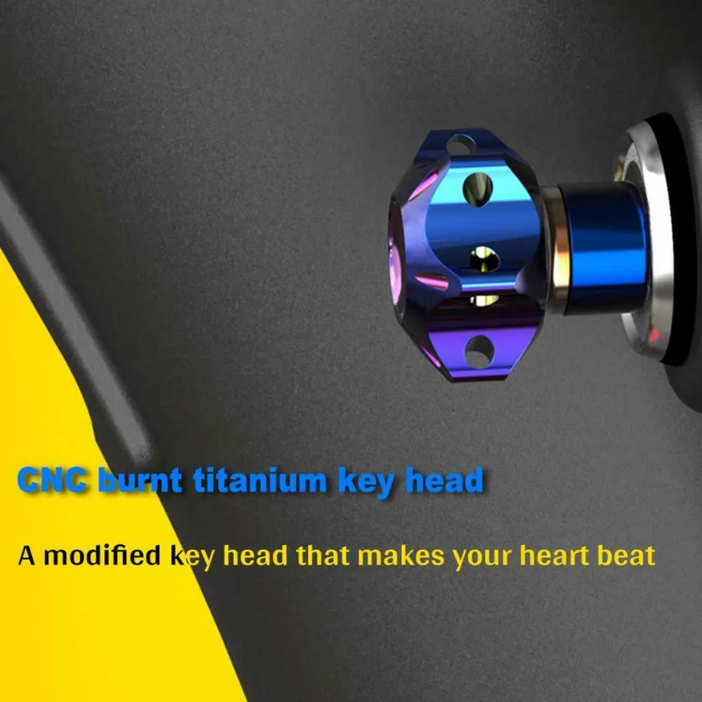 

1pc DIY Key Head Shell Universal Aluminum Alloy Burn Blue Decor Motorcycle