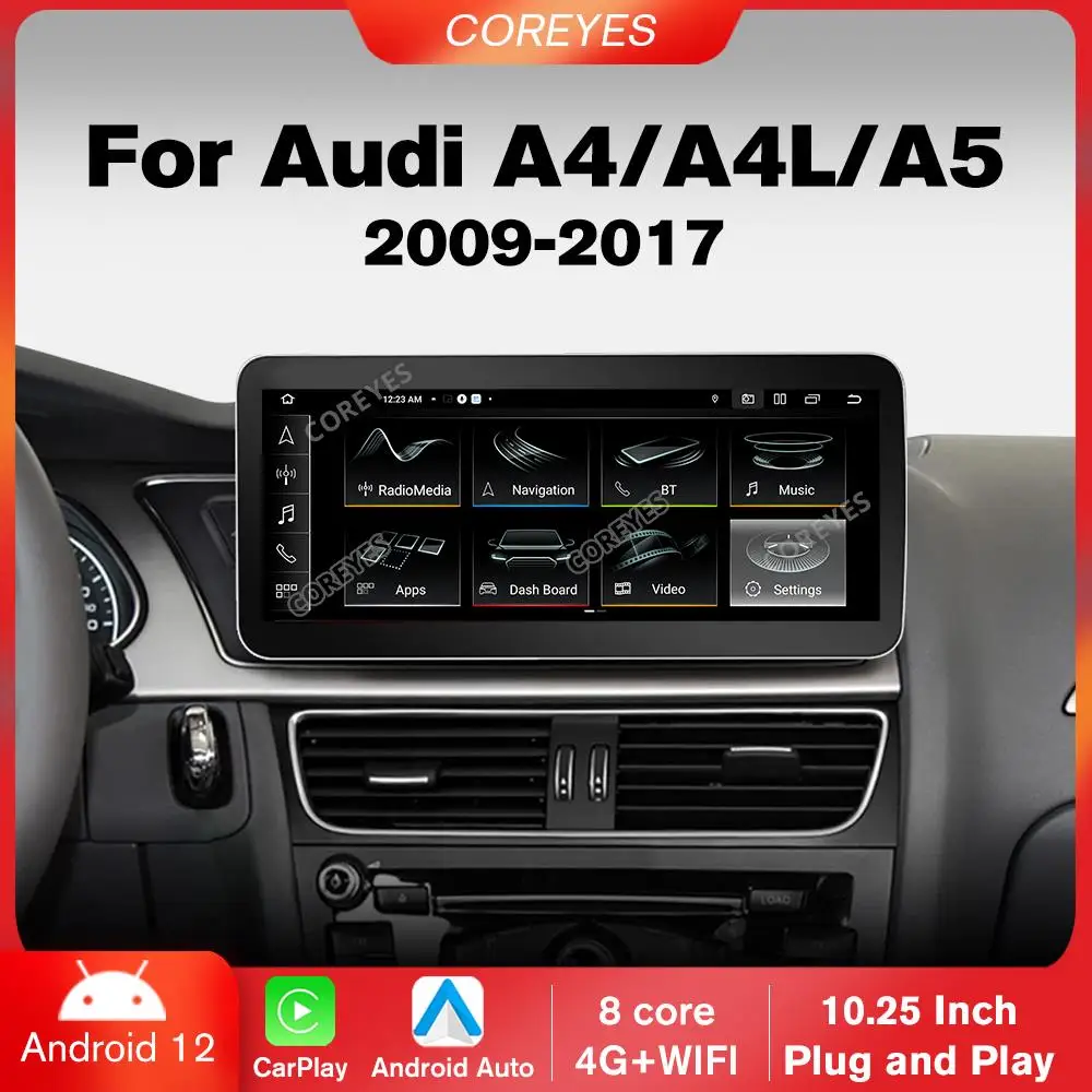 Автомагнитола COREYES для Audi 10 25 дюйма Android 12 0 Bluetooth GPS