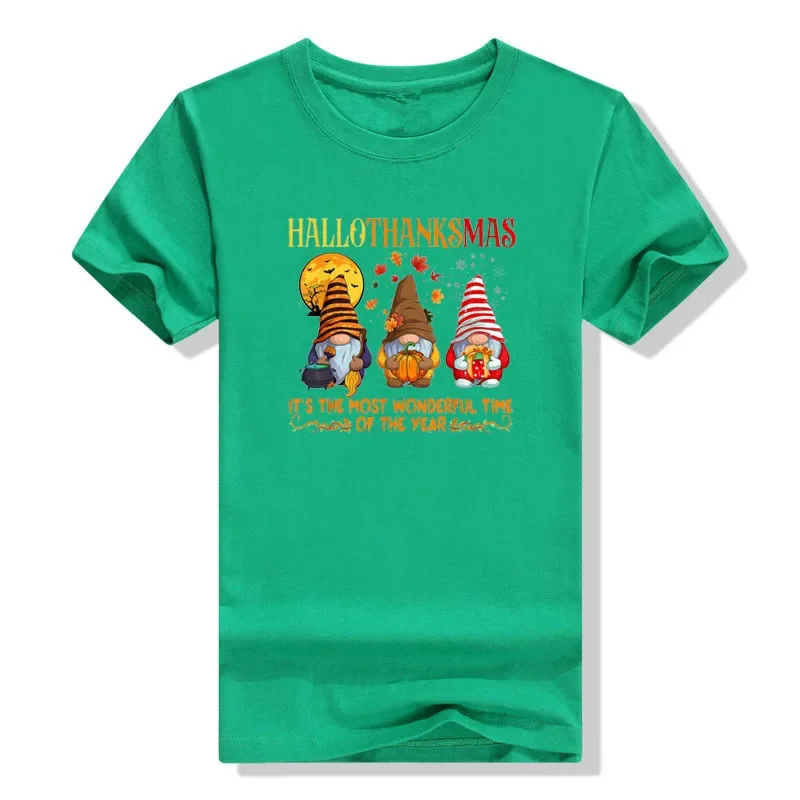 Happy Hallothanksmas милые гномы осень Хэллоуин женская футболка для девочек с рисунком Y2k