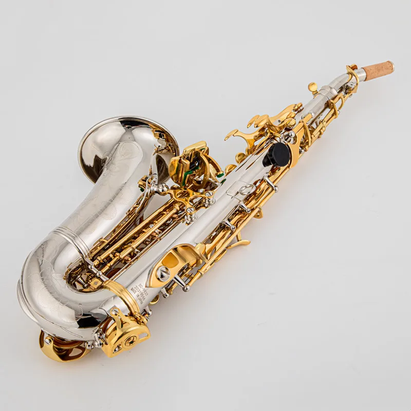 Фото Yanagisawa SC-9937 Bb Саксофон сопрано посеребренный латунный профессиональный деревообрабатывающий инструмент с золотым ключом №2