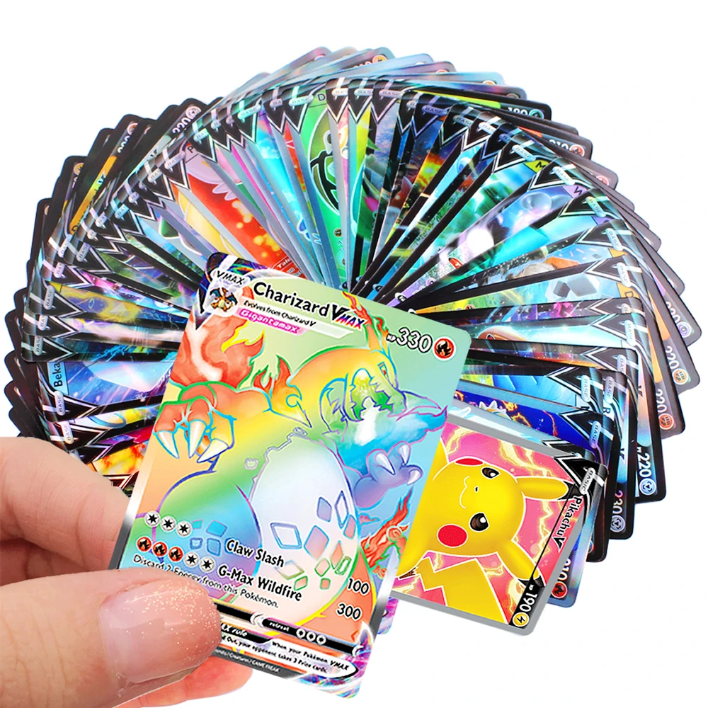 

60pcs Pokemon VMAX English Version V Cards GX Charizard Pikachu EX MEGA Hobbies Rare Collection Battle Shining Cards Toys Gifts