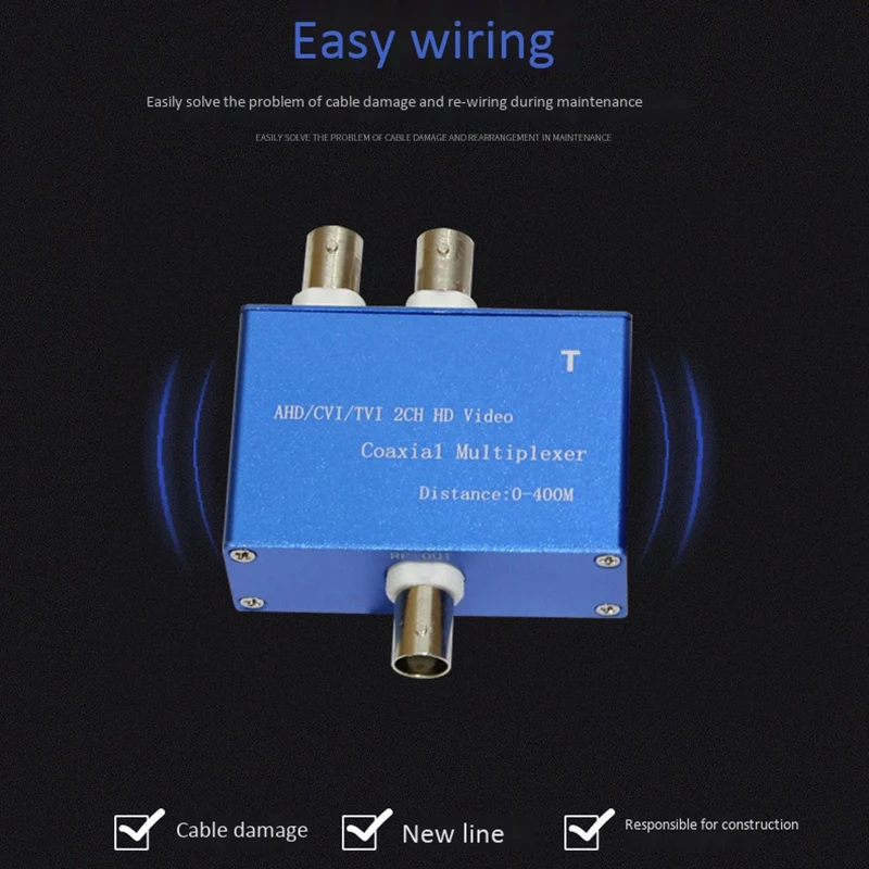 Two-Channel AHD/CVI/TVI1080P HD Video Multiplexer Coaxial Expander Adder For Camera | Network Analyzers