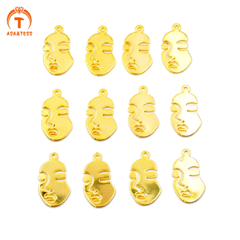 Позолоченные Подвески с человеческим лицом 10 х20 мм шт. высококачественные