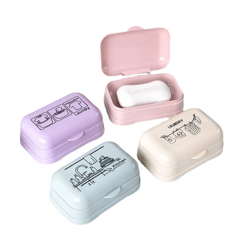 

Laundry Soap Box with Lid Large Bathroom Drain Personality Creative Student Dormitory Portable Soap Box Double Layer