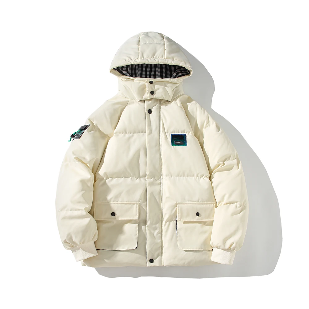 Пуховик с хлопковой подкладкой мужская зимняя утолщенная модная брендовая