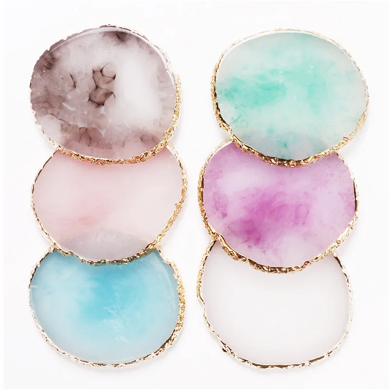 

1PC Nail Palette Gel Polish Pallet Color Mixing Drawing Paint Plate Resin Agate Stone Manicure For Nails Art Display