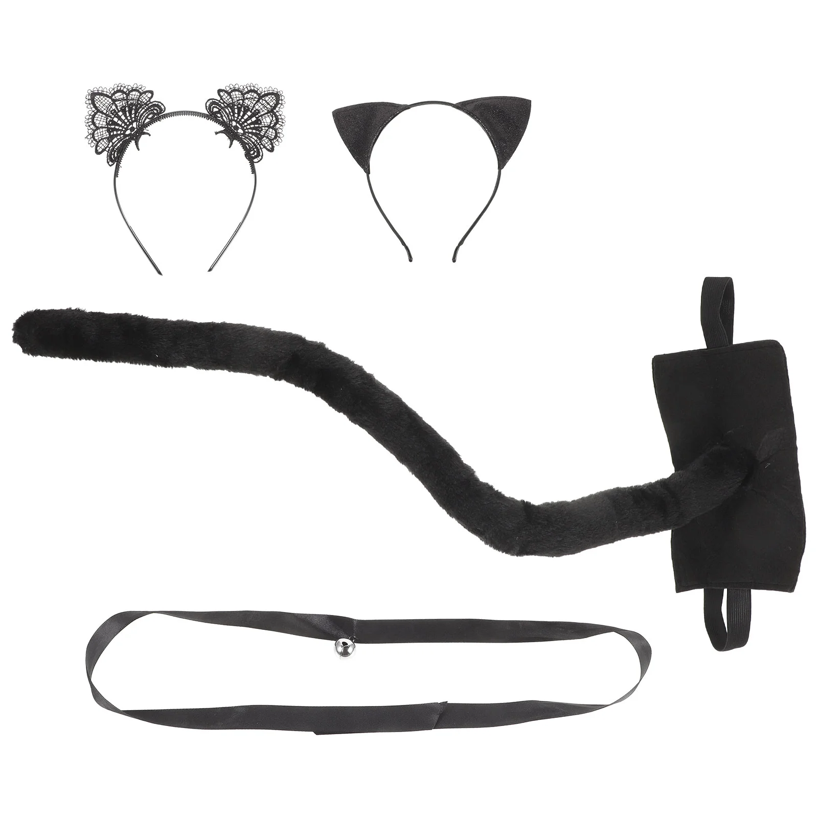 

Photo Props Halloween Accessories Water Soluble Cat Ears Tail Set Cosplay Fabric Performance Costume Accessory