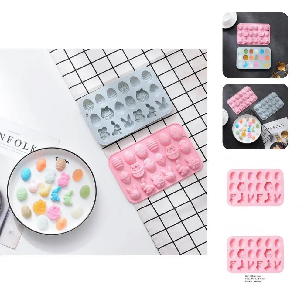 

Durable Bunny Candy Mold Anti-deformed Silicone 18 Cavity Non-sticky Clay Mold Easter Clay Mold Easter Clay Mold