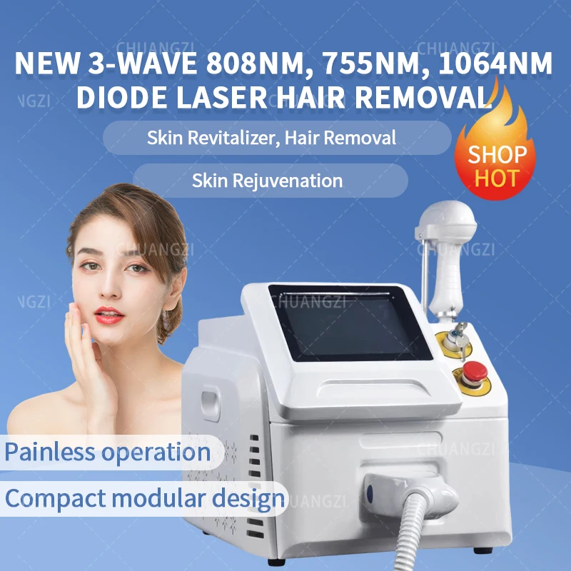 

2022 Hair Remov 808 Diode Laser Hair Removal Three Wavelengths Beauty Salon Equipment Ice Platinum Home Use Machine