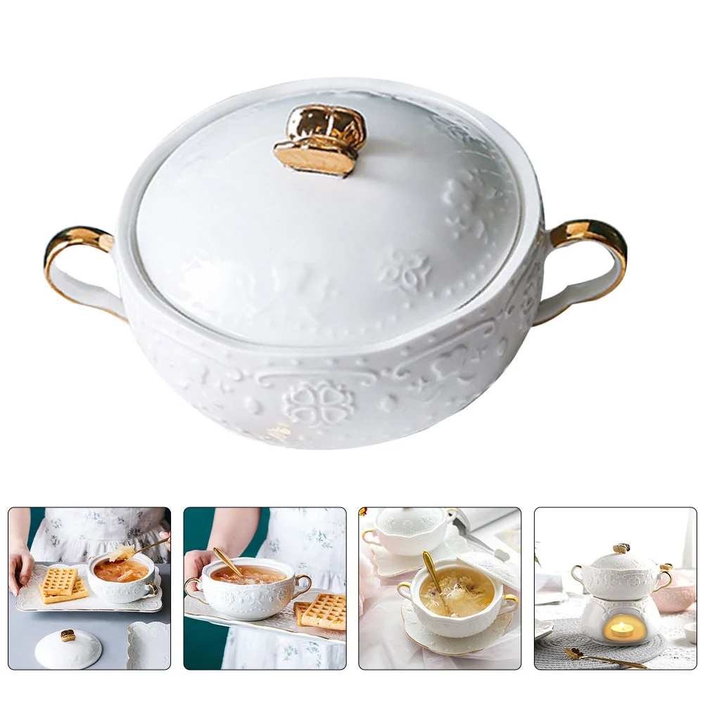 

Bowl Soup Bowls Ceramiconion Handles Serving French Salad Dessert Fruit Porcelain Cereal Cups White Rice Stew Ramen Egg Mixing