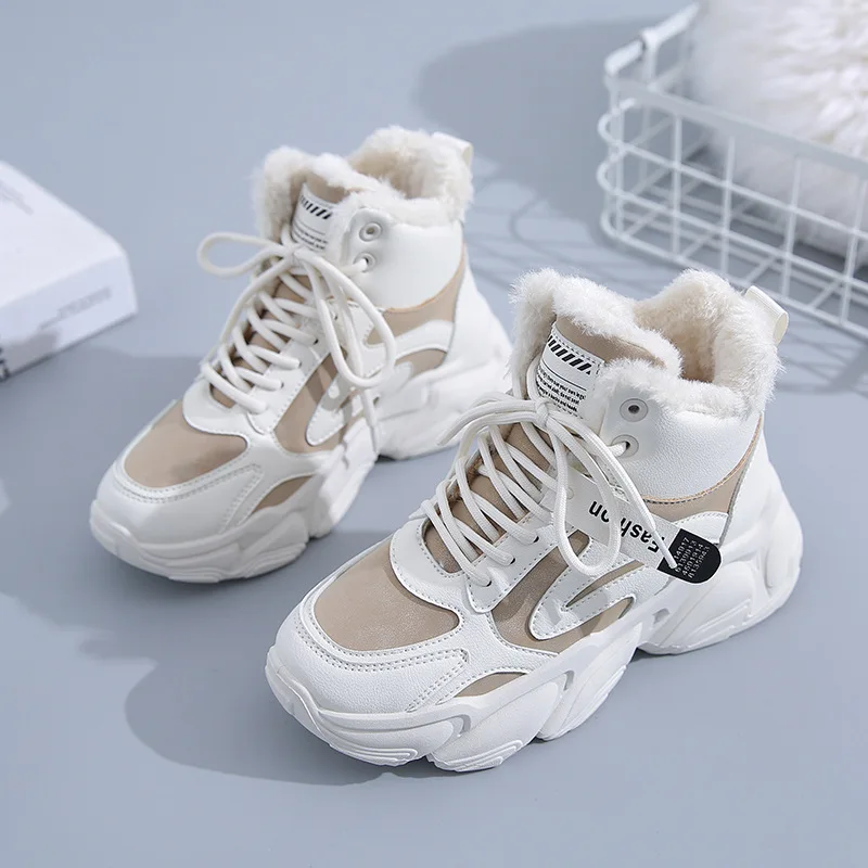 

2022 Winter Fur Warm Ankle Boots Women Casual Sports Shoes for Women Sneakers Ladies Platform Female Breathable Vulcanize Shoes