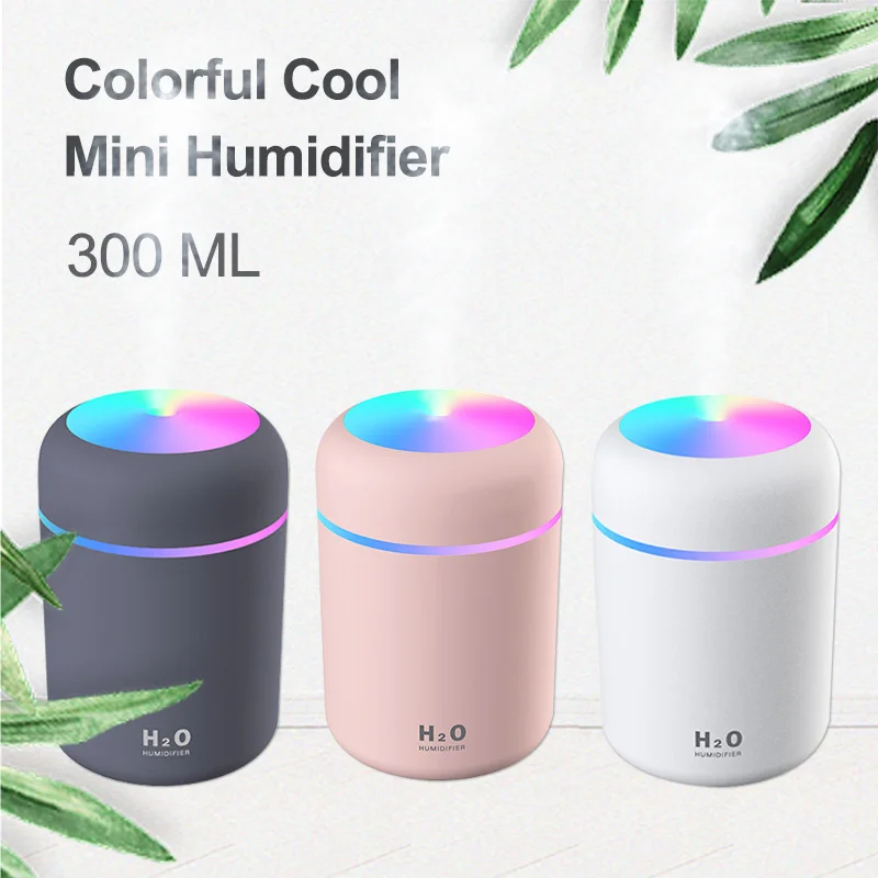 

300ml USB H2o Humidifier Ultrasonic Aroma Essential Oil Diffuser Portable Air Humidifiers for Car Home Office Mist Maker Sprayer