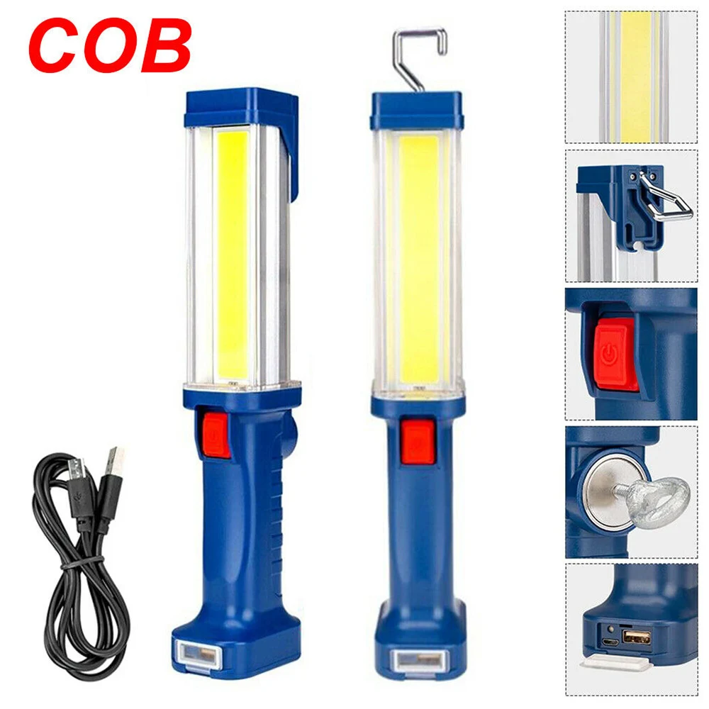 

Plastic LED Work Light Industrial Lighting COB USB Rechargeable Hand Lamp Torch For Mechanic Workshop Car Inspection
