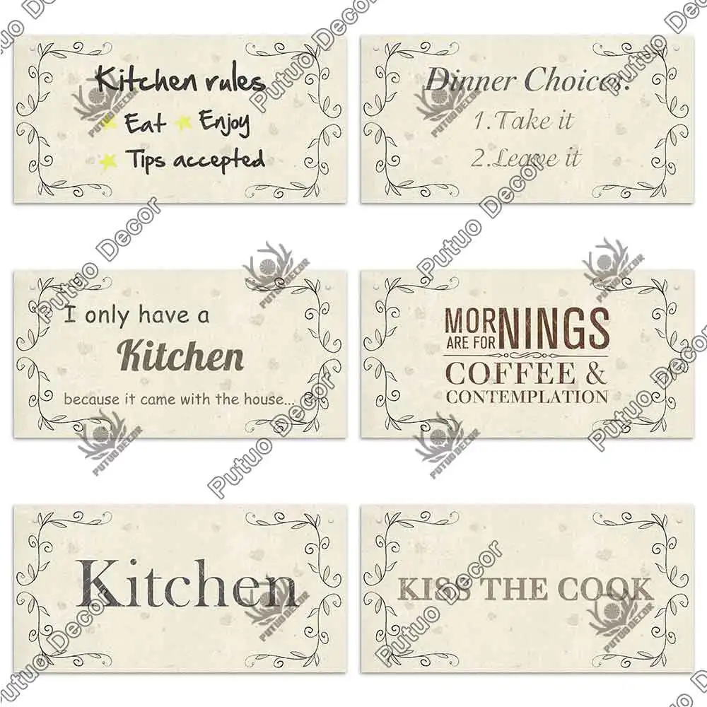 Декоративные таблички для кухни Putuo деревянные в подарок украшение дома кофе