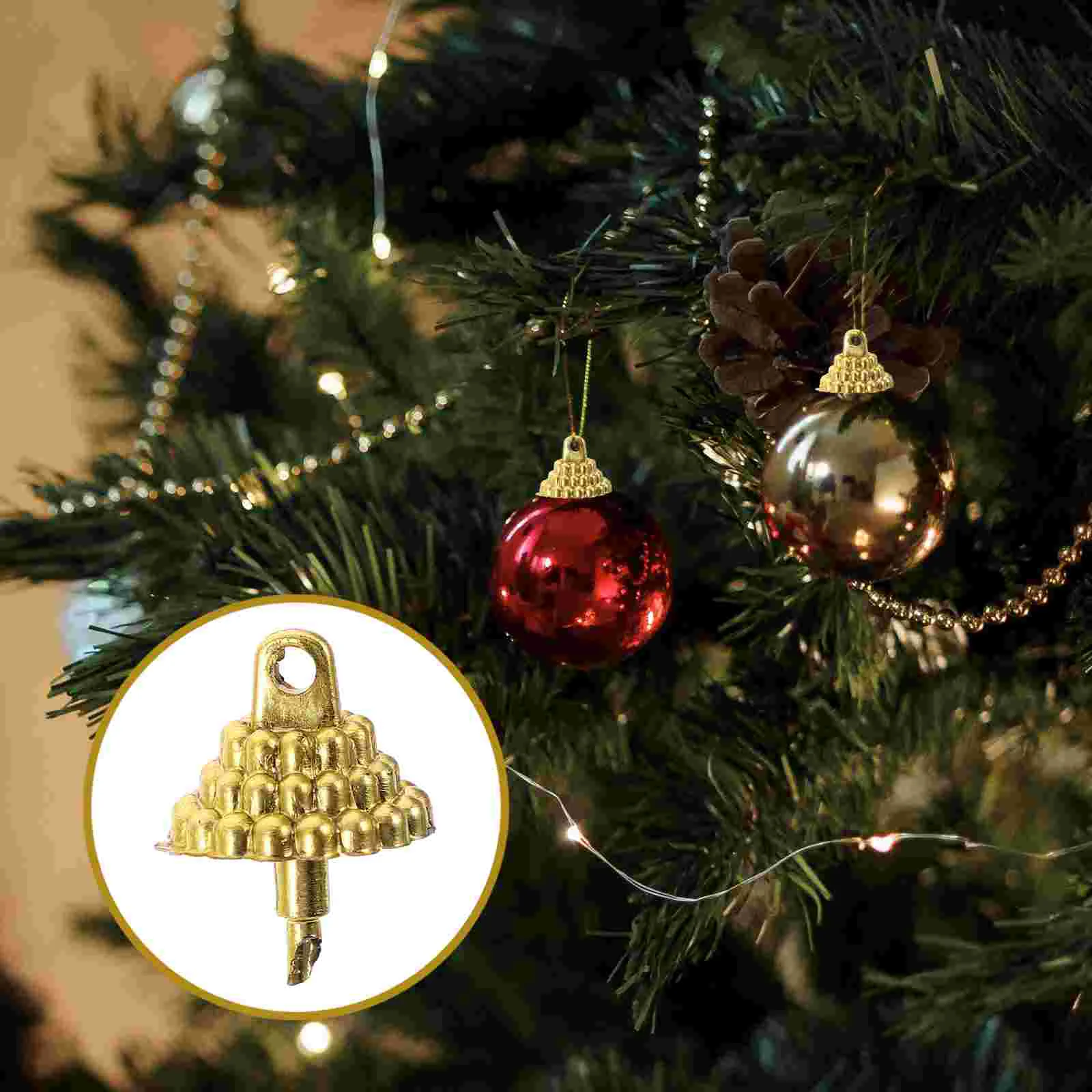 

Подвесные Концевики для рождественских шаров, подвесные шарики для рождественской елки, верхние крышки для шариков, подвесные шапочки «сделай сам», декоративный держатель, подвесная поставка