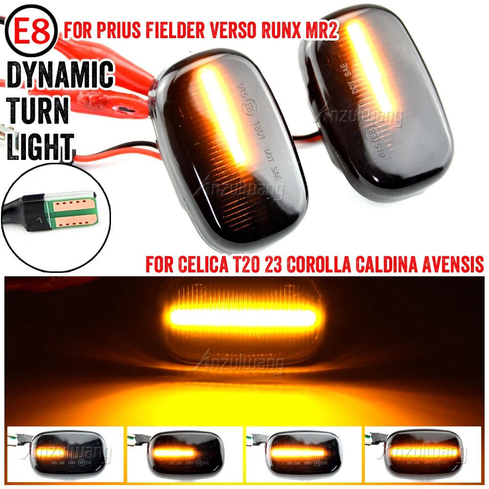 

Светодиодные динамические Боковые указатели поворота для Toyota Celica T20 23 Corolla caldine Avensis Starlet Prius Fielder Verso Runx MR2