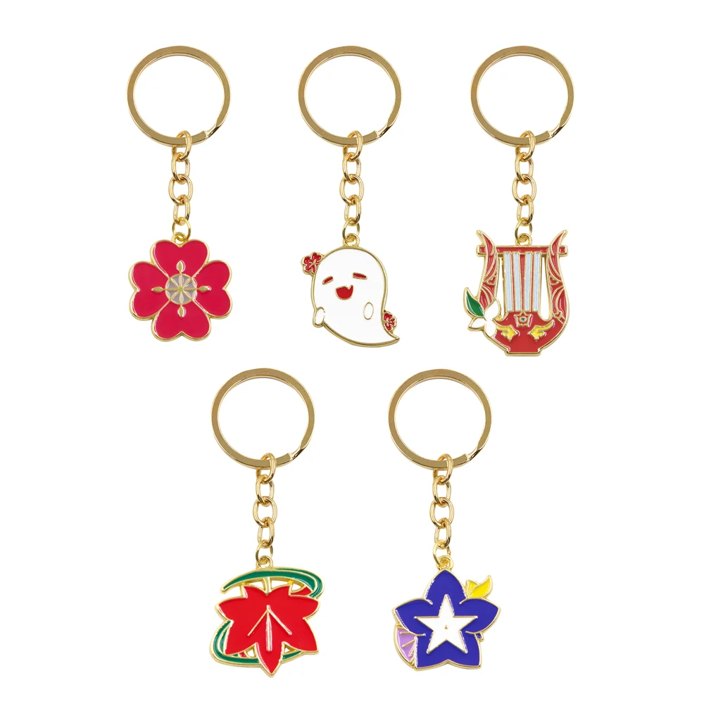 

Genshin Impact Venti Lyre Keychain Hu Tao Cute Ghost Kaedehara Kazuha Raiden Shogun Pendant Key Chain for Women Men Jewelry Gift