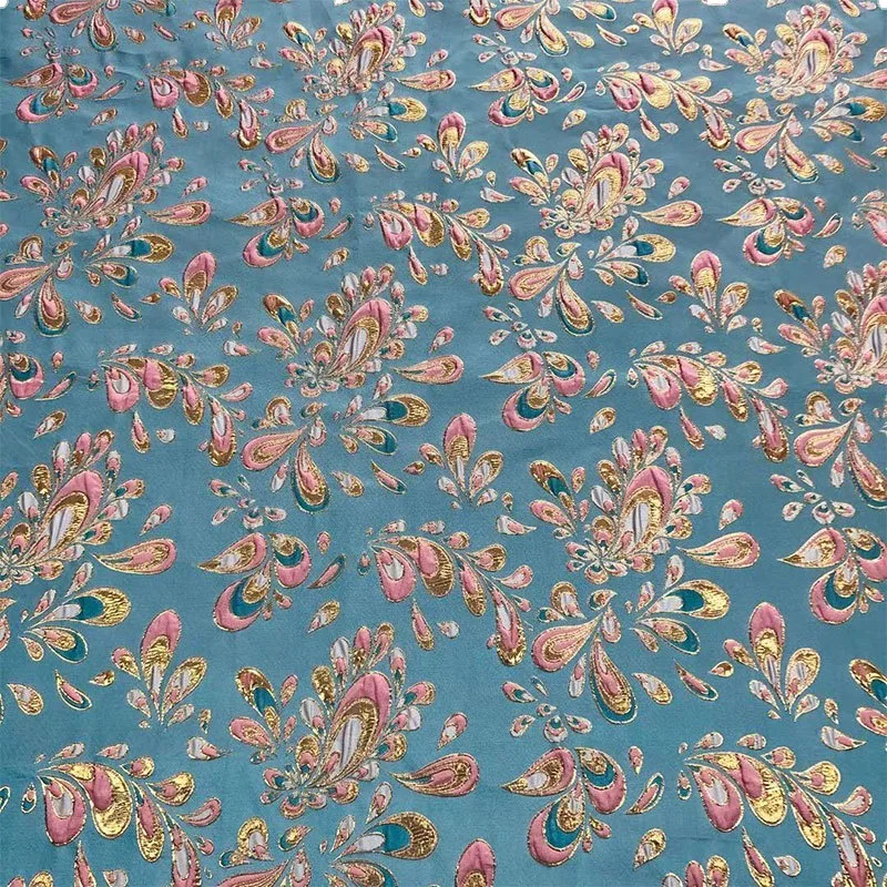 

Bronze Cashew Flowers Embossed Jacquard Fabric DIY Clothing Material Fabric 145cm Wide Sold By Meter