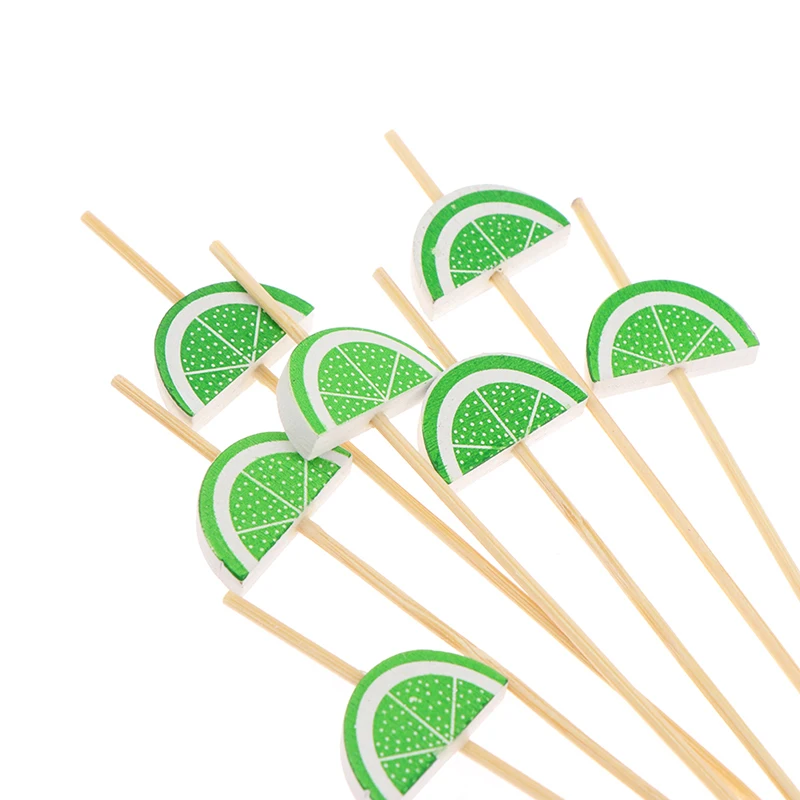 

100 Pcs/pack Disposable Bamboo picks Food Fruit Cocktail Handmade Toothpicks Picnic Party Supplies Decoration