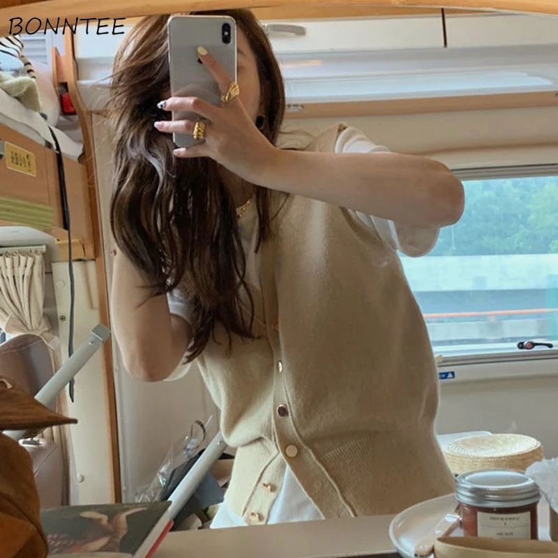 

Свитер, жилеты, Женский Повседневный однотонный минималистский Универсальный осенний дизайнерский Стандартный в Корейском стиле для отды...