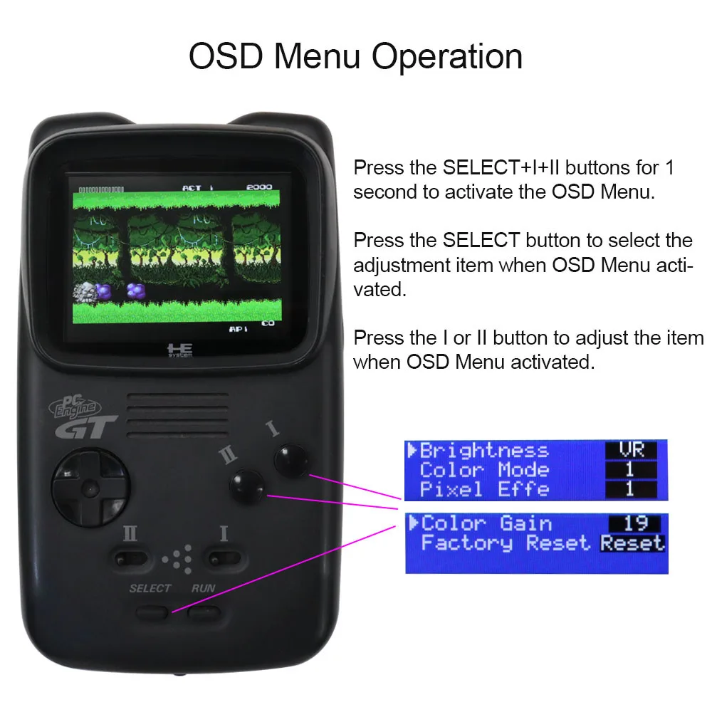 Фото 3,5-дюймовый IPS LCD-дисплей 640x480 HD RGB с подсветкой для консоли PCE GT PC Engine GT с меню OSD и RGBS-платой №3