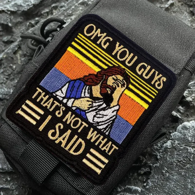 ОМГ ВЫ ПИТАНИЕ КОТО НЕ ЧТО я САДИИТЬ Иисуса нашивки с вышивкой забавные на