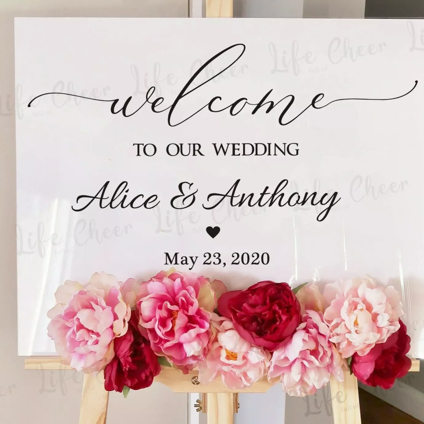 

Welcome Wedding Sign Vinyl Sticker Personalized Any Texts Board Decals Anniversary Engagement Party Sign Mirror Vinyl Murals