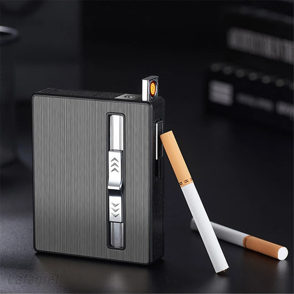 

Чехол для сигарет с струйной зажигалкой, газовая надувная зажигалка, USB перезаряжаемые зажигалки, контейнер для хранения табака, аксессуары...