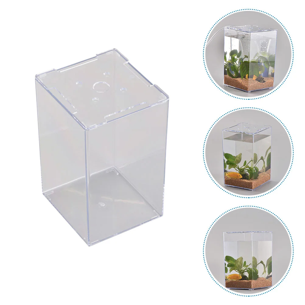 

Tank Aquarium Boxacrylic Beta Mini Stackable Desktop Accessorytortoise Habitat Rimless Isolation Breeding Cube Bowl Accessories