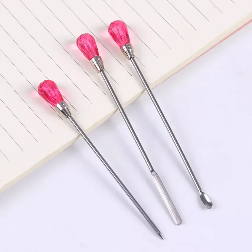 

Nail Art Stirring Rod Stainless Steel Acrylic Powder Liquid UV Gel Spoon Spatula Pin Dotting Nail Tools