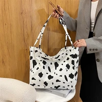 shishi high capacity zebra print canvas bag fashion girl shopping bag college student shoulder bag plaid ladies bag