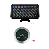 30 number table call system wireless restaurant waiter service calling pager buttons with three key button