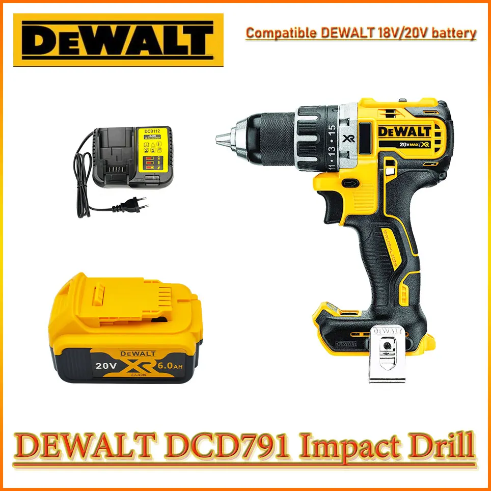 

Impact Drill Lithium Battery Rechargeable Electric Screwdriver 2000RPM 18V/20V DEWALT DCD791