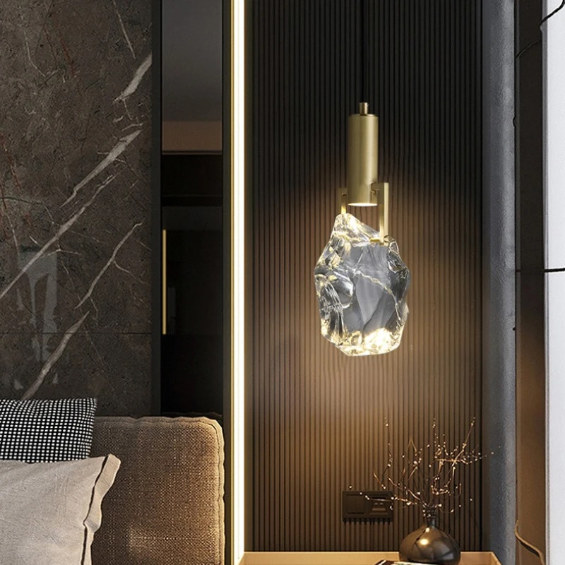 

Luxury Crystal Postmodern Living LED Room Lamp Chandeliers Lights Background Bedroom Bedside Study Minimalist Pendent Home Decor