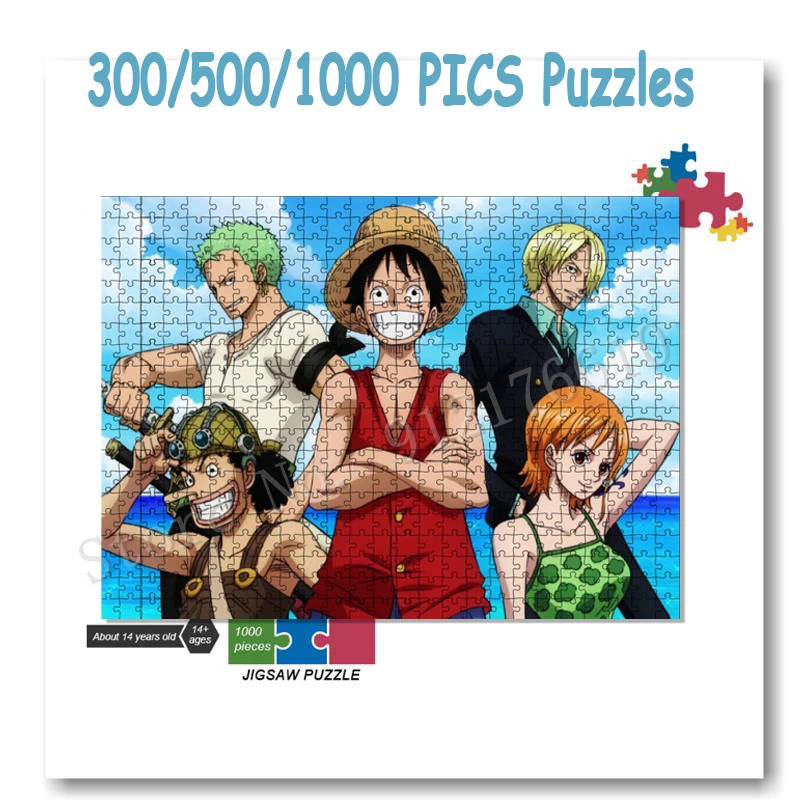 

Monkeydluffy One Piece Jigsaw Puzzle Zoro Nami 300/500/1000 Pics Fashion Diy Puzzles Kids Adults Decompressed Crafts Art Decor
