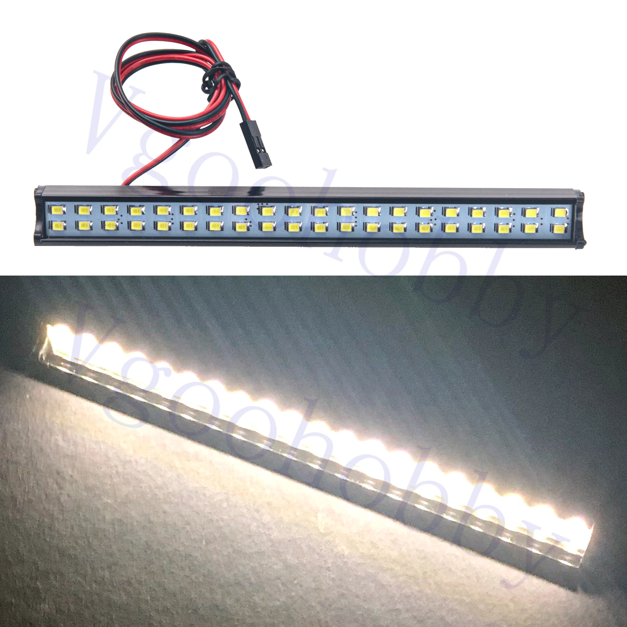 

5.9" Metal RC Car Roof Light Bar Double Row 40 LED Light Lamp for Traxxas Slash Rustler TRX4 Axial SCX10 Score 1/10 Scale RC Cra