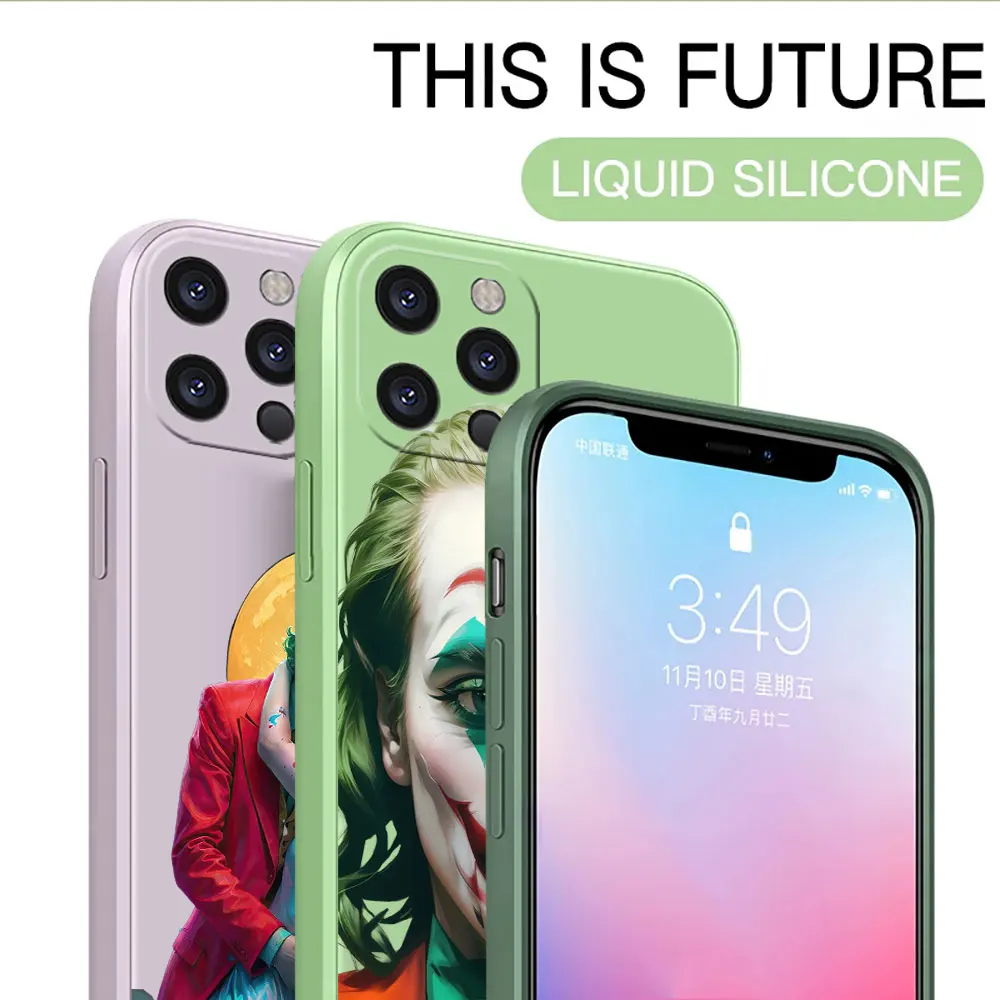 Чехол Couple J-Jokers C-Clown для iPhone 16 Pro Max 15 14 13 12 11 Plus Mini Phone Case Liquid Cover Fundas