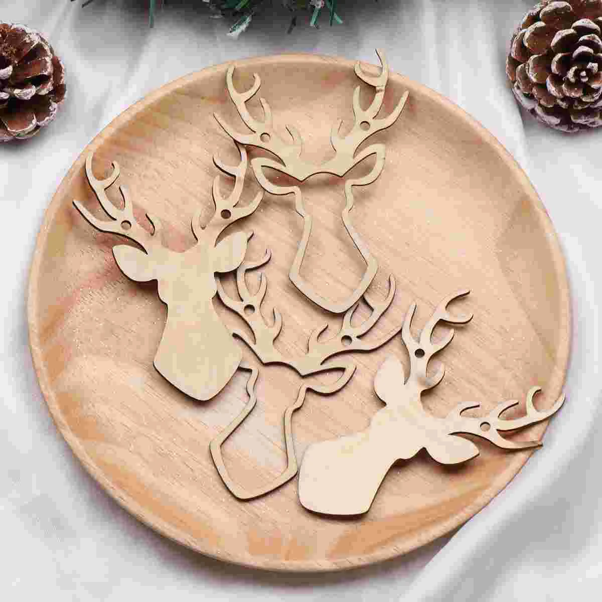 

1 PC Christmas Buntings Hollow Natural Elk Wall Decoration Garland Flag for Party Festival