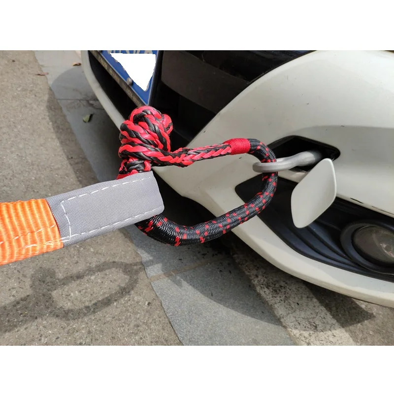 

Rope Shackle Synthetic Car Flexible Shackles 38,000lbs Recovery Ring Trailer Tow Strap Pull 17t Car Broke Down Winch Accessories