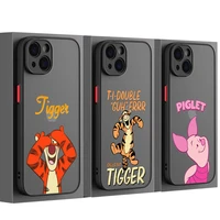 disney winnie the pooh and tigger for apple iphone 13 12 11 mini xs pro max 8 7 6 plus frosted translucent funda phone case