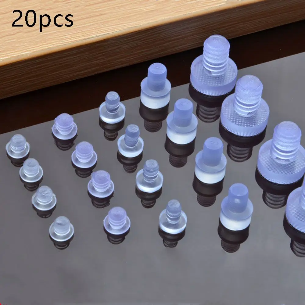 

20pcs Soft Clear Transparent Rubber Embedded Furniture Table Chair Leg Feet Bottom Glide Slide Pad Floor Protector Shockproof