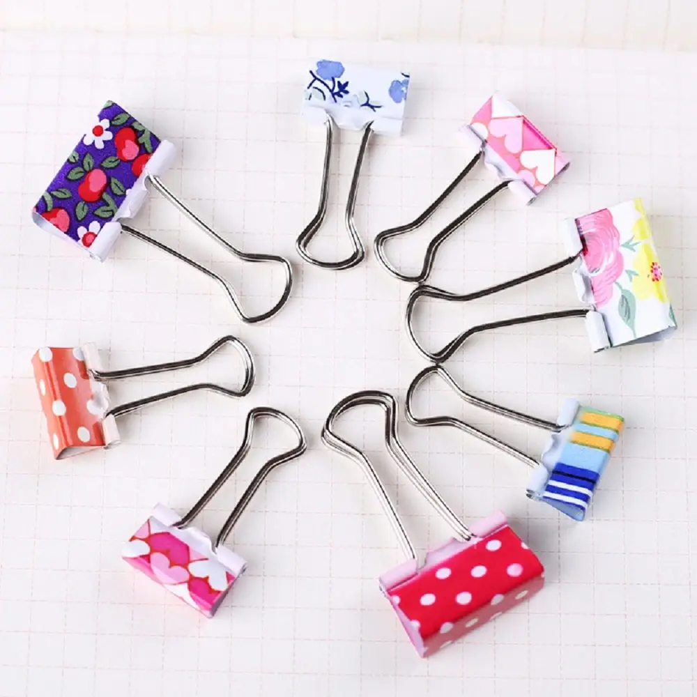 

20Pcs Cute Metal Assorted Color File Paper Desk Binder Paper Office Stationery