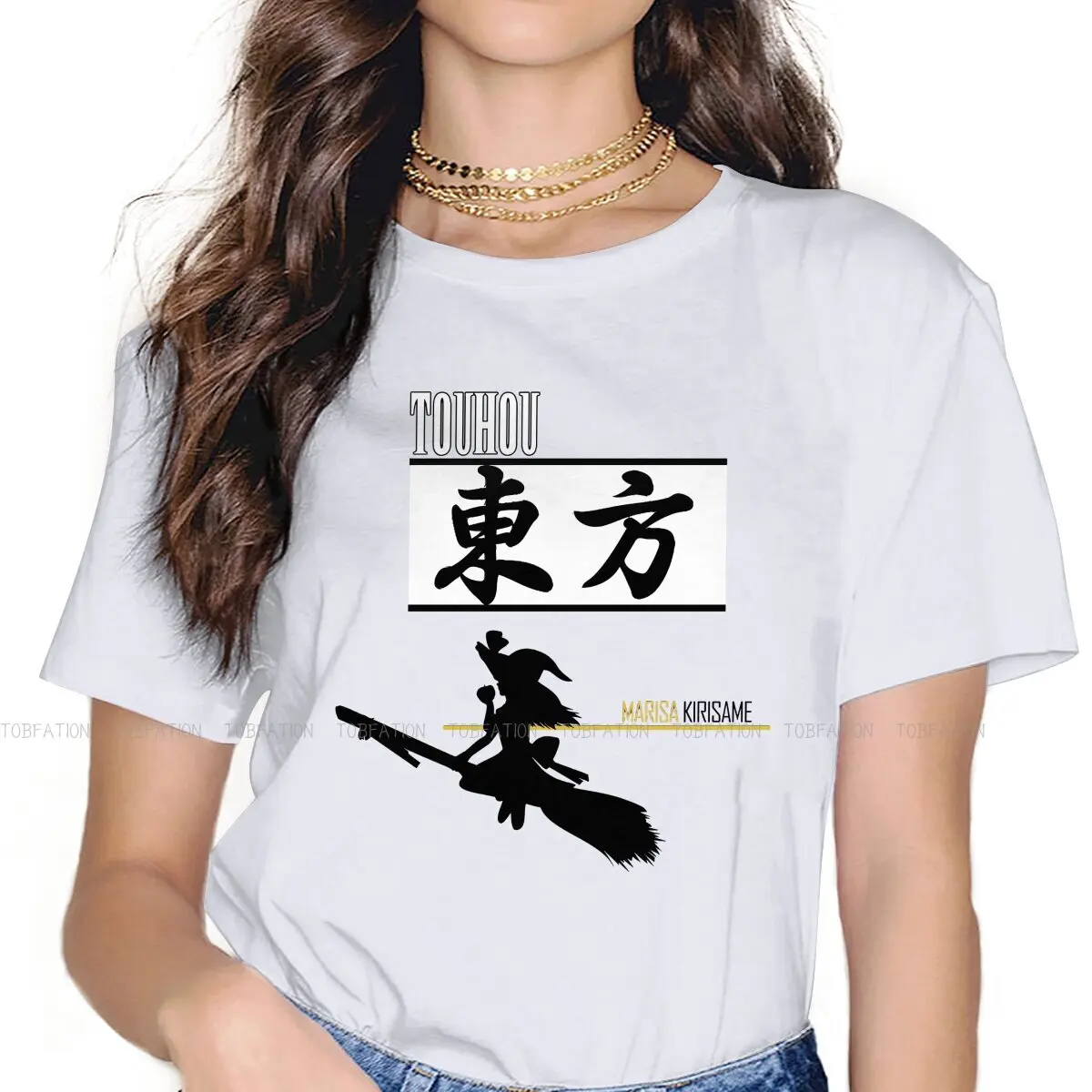 

Marisa Kirisame TShirt For Women Touhou Project Game Tees Harajuku Ladies T Shirt Soft Summer Loose