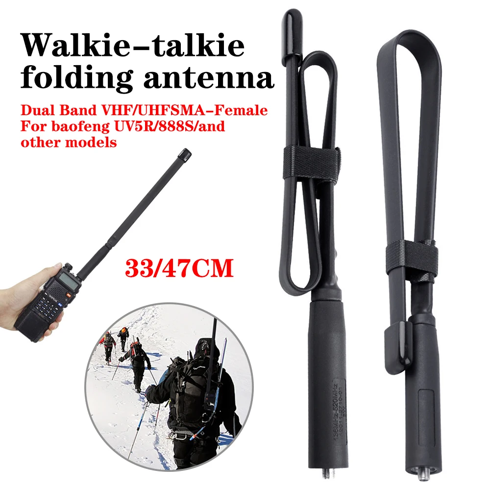 Walkie-talkie Folding Antenna SMA Female 144/430Mhz for Baofeng UV 5R UV82 UV 13 PRO BF 888S Ham Radio Accessories